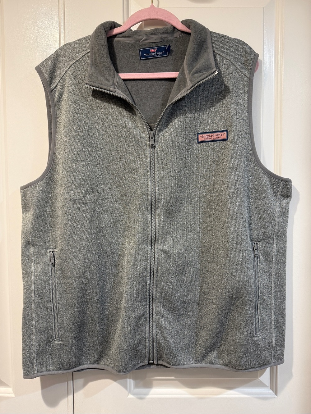 Vineyard Vines Gray Fleece Zip Vest